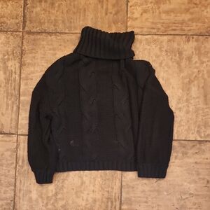 Women's Black Turtleneck Sweater, Size Medium